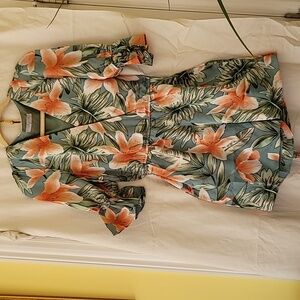 NWT CLOSETTE CHIC ORANGE FLORAL PRINT ROMPER/DRESS